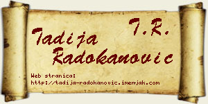Tadija Radokanović vizit kartica